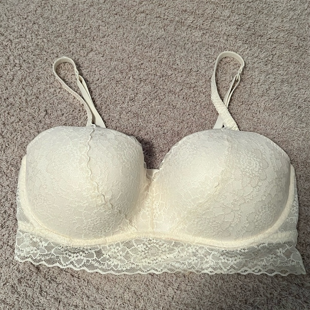 PINK padded lace bralette